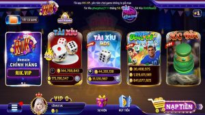 Giao diện của cổng game RIK VIP 