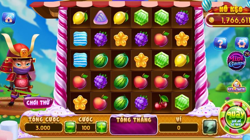 Giao diện của nổ hũ Candy Fruit Samurai RIKVIP