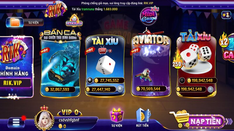 Danh mục Game Sự Kiện RIKVIP hấp dẫn