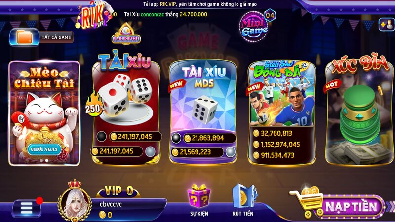 Cổng game siêu đẳng cấp RIKVIP